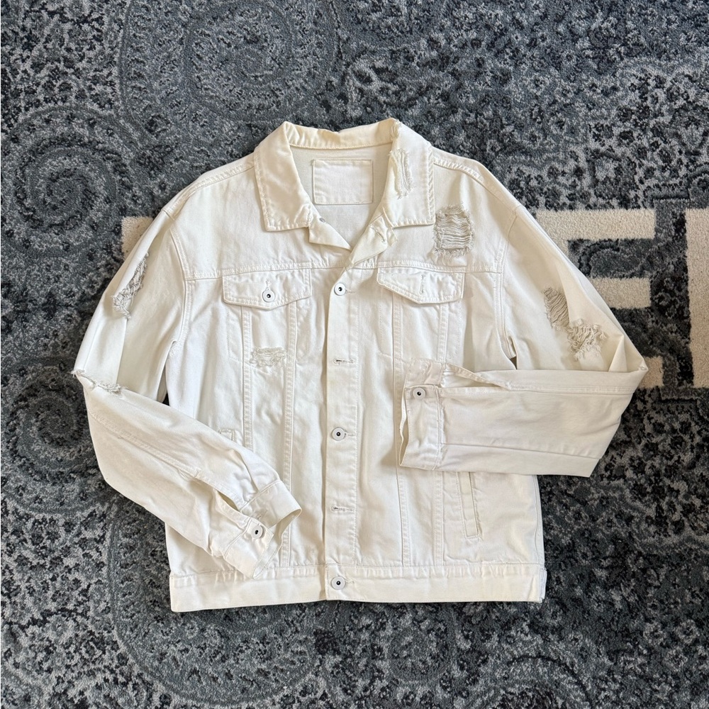 Men's Classic White Denim Jacket